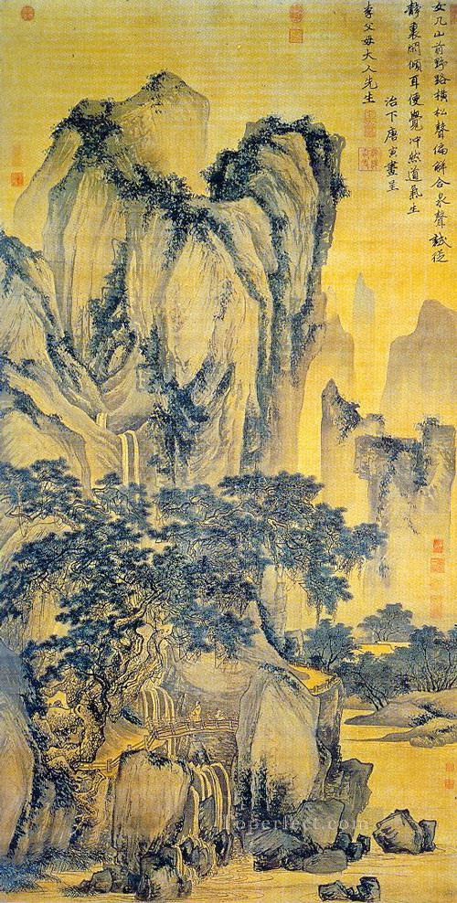 sound of pines on a mountain path 1516 old China ink Oil Paintings